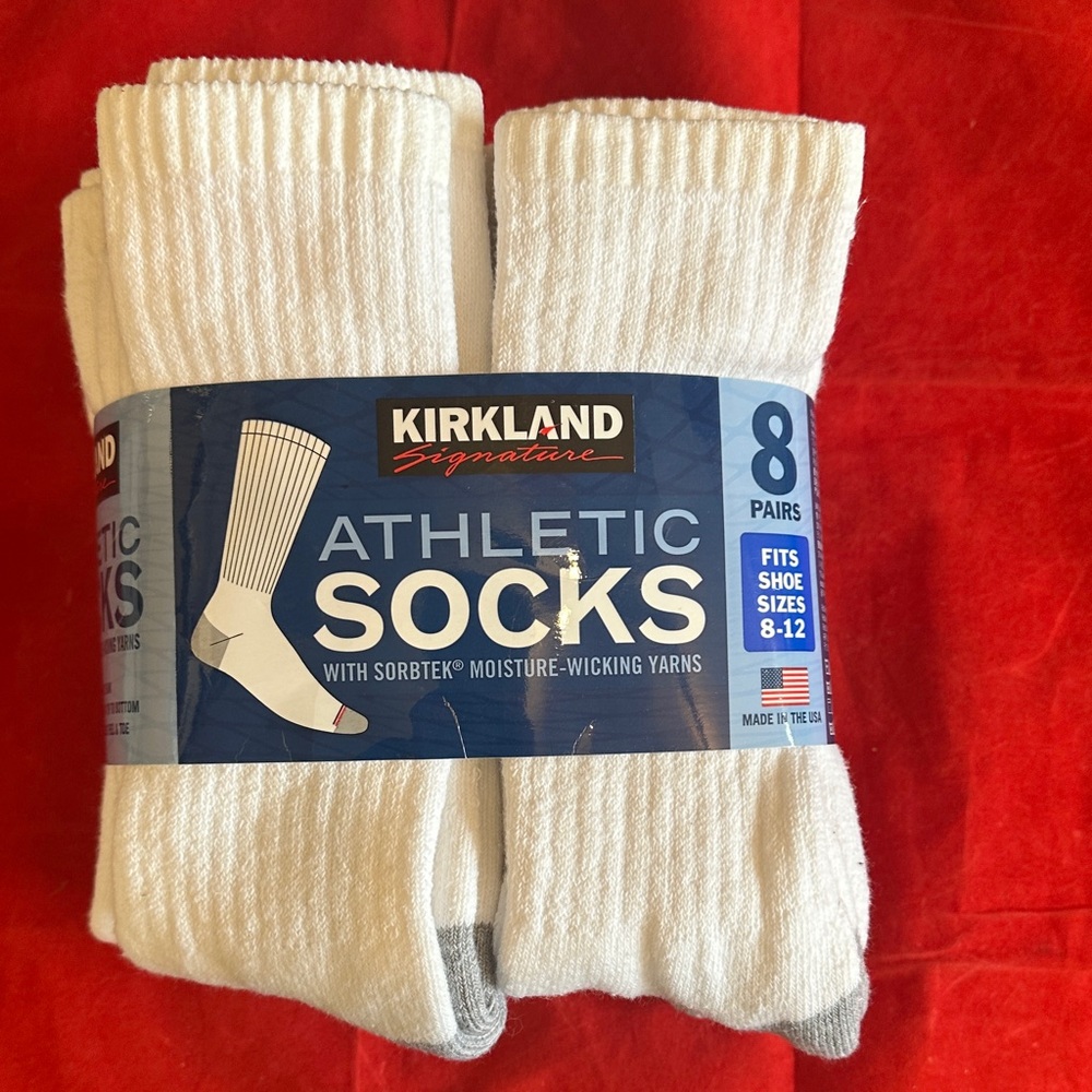 8-pack of Kirkland Signature Athletic Socks - White and Gray